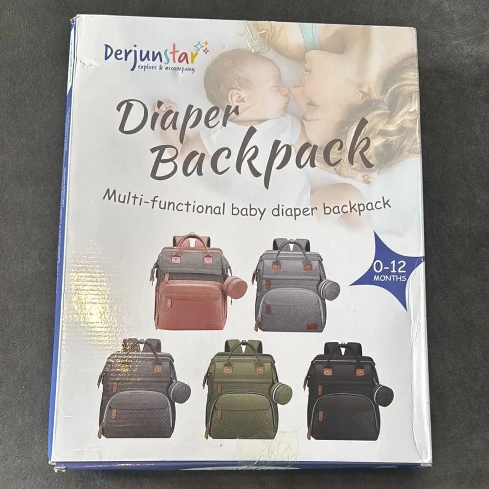 Diaper Bag Backpack Waterproof Large Capacity ChangingPad USB Charging Port NEW